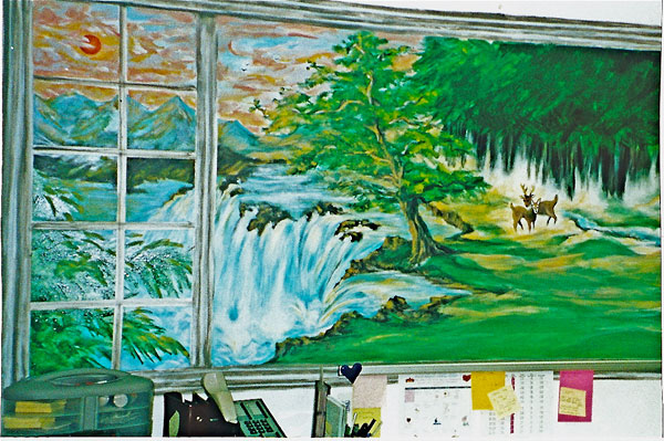 Waterfall Window mural